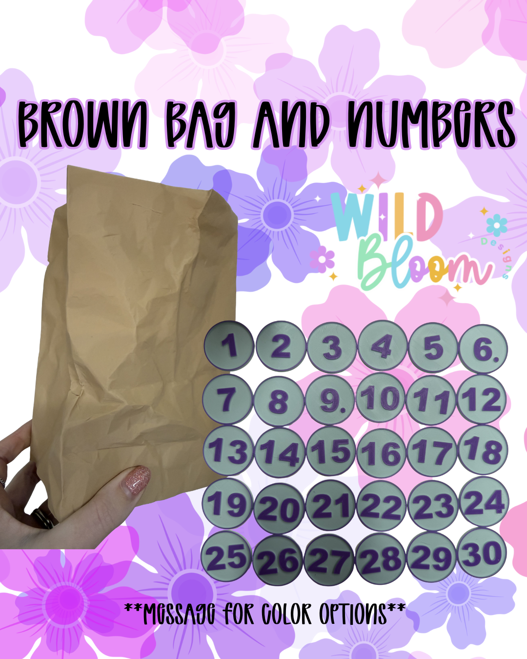 3D Brown Bag and Numbers